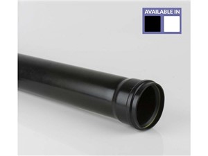 Soil Single Socket Pipe 110mm x 3m - Black