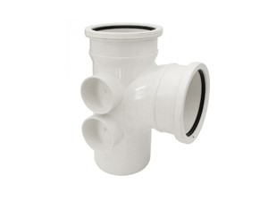 Soil Double Socket 92.5Deg Branch 4 Boss 110mm - White