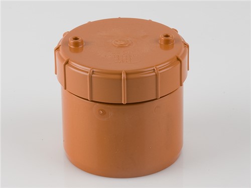 Underground Drainage Screwed Access Plug & Cap Spigot Tail 110mm