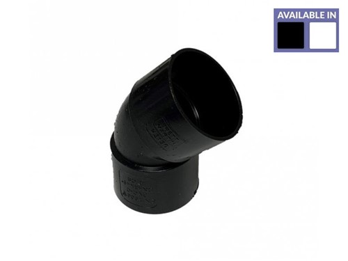Solvent Waste Obtuse Bend 40mmx45Deg - Black