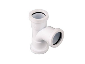 Push Fit Waste 32mm Swept Tee 90Deg - White