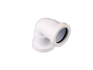 Push Fit Waste Knuckle Bend 90Deg 32mm - White