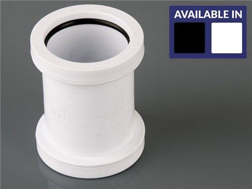 Push Fit Waste Straight Coupling 40mm - White