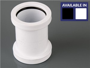 Push Fit Waste Straight Coupling 40mm - White