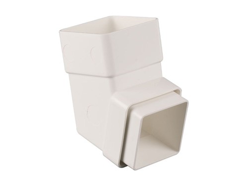 Square Downpipe Offset Bend 65mm x 112.5Deg - White