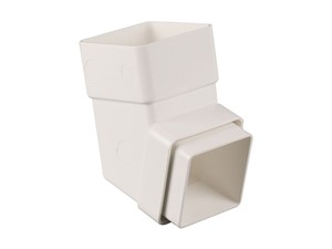 Square Downpipe Offset Bend 65mm x 112.5Deg - White