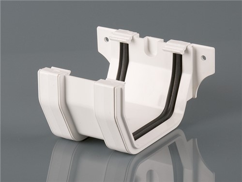 Square Gutter Union Bracket 114mm - White