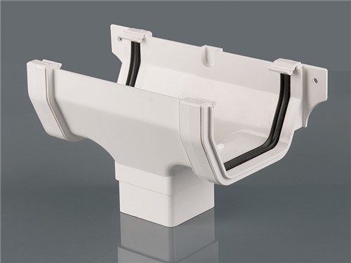 Square Gutter Running Outlet 114mm - White