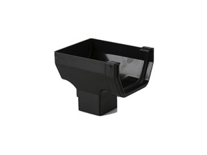 Square Gutter Stop End Outlet RH 114mm - Black