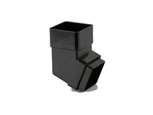 Square Downpipe Offset Bend 65mm x 112.5Deg - Black
