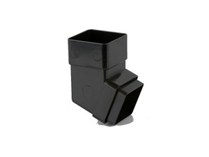 Square Downpipe Offset Bend 65mm x 112.5Deg - Black