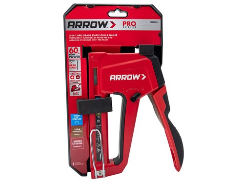 2 in 1 Arrow T50 Staple Gun T50RED2 - Red