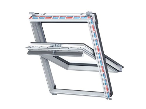Keylite Centre Pivot Roof Window White PVC Hi Therm 550x980mm