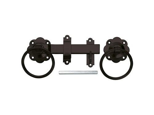 Perry No.1136 Plain Ring Handled Gate Latch Black 150mm