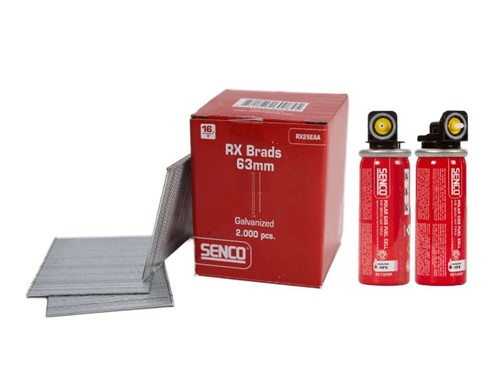 Senco Gas & Nail Pack 16G 63mm Straight Brads 2000 per Box