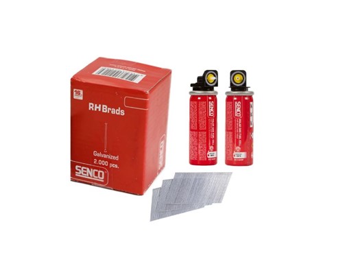 Senco Gas & Nail Pack 16G 38mm Angled Brads 2000 per Box