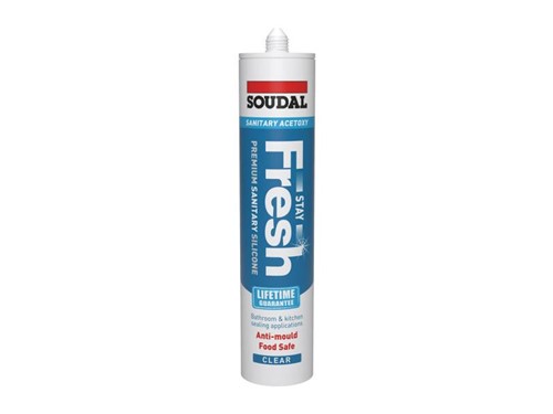 Soudal Stay Fresh Acetoxy Silicone 290ml Clear