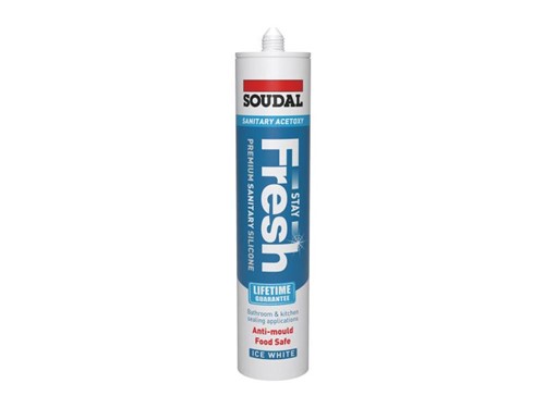 Soudal Stay Fresh Acetoxy Silicone 290ml Ice White