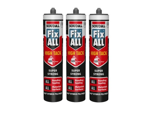 Soudal Fix All High Tack Sealant & Adhesive Black Triple Pack 3 x 290m
