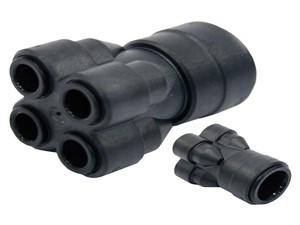 JG Speedfit 4 Way Manifold Black [22mm x 10mm]