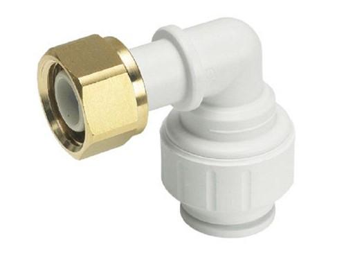 JG Speedfit Bent Tap Connector White [15mm x 1/2in]