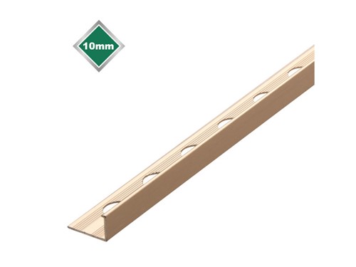 Tile Rite Trade L Shaped Tile Trim Stainless Steel 10mm 2.44m