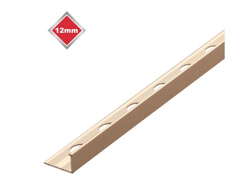 Tile Rite Trade L Shaped Tile Trim Stainless Steel 12mm 2.44m