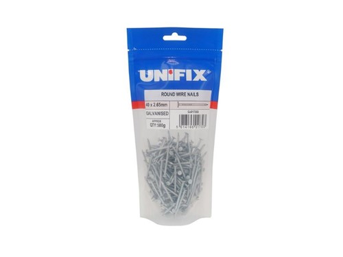 Unifix Galv Round Wire Nails - 500g bag