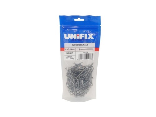 Unifix Bright Round Wire Nails - 500g bag
