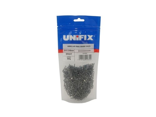 Unifix Bright Ring Shank Nails - 500g bag