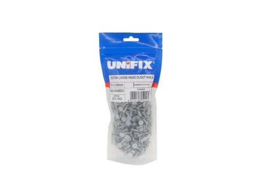 Unifix Galvanised ELH Clout Nails - 500g Bag