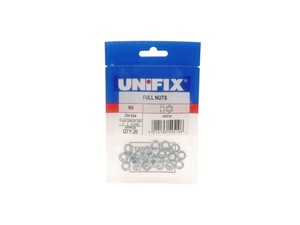 Unifix Class 8 Full Hex Nuts - Pack of 20 - M6