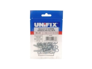 Unifix Hex Set Form A Washers Full Nuts BZP M10 x 50 Bag of 6