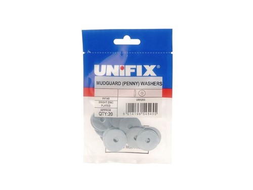Unifix Mudguard Penny Washers - Bag of 20 - M10x25x1.5mm