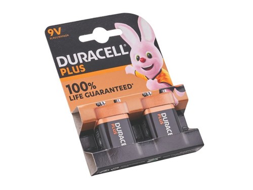 Duracell Plus Power 9V Batteries Twin Pack