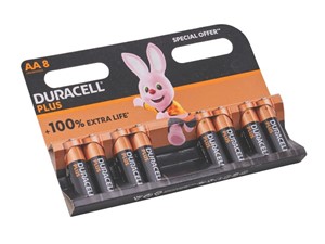 Duracell Plus Power AA Batteries 8 Pack