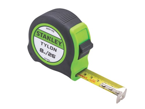 Stanley Hi Vis Tylon Measuring Tape 8m/26ft