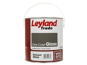 Leyland One Coat Gloss Paint Brilliant White - 2.5 Litre