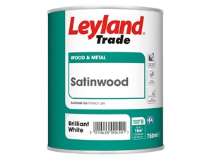 Leyland Satinwood Paint Brilliant White - 750ml