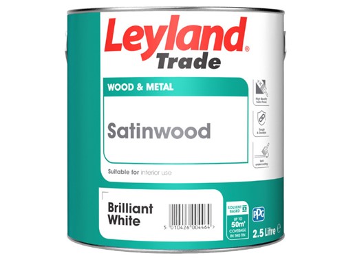 Leyland Satinwood Paint Brilliant White - 2.5 Litre