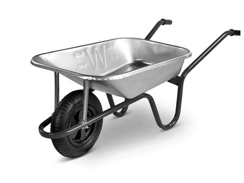 Contractor Wheelbarrow Pneumatic Wheel 85L - Galvanised