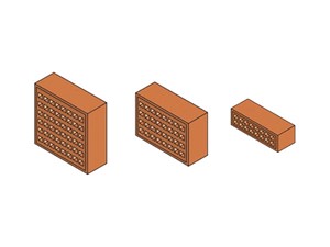 Clay Air Brick Red - 215 x 50 x 65mm