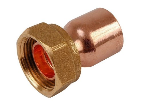 End Feed Straight Tap Connector with Washer 15mm x 1/2in