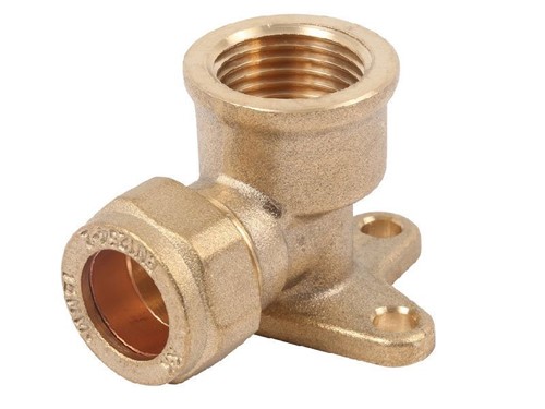 Compression Wallplate Elbow 15mm x 1/2in 617W