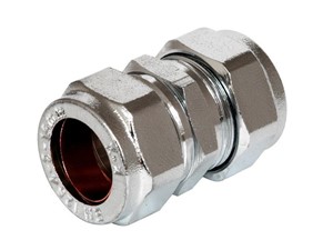 Compression Straight Coupling 15mm 610CP [Chrome Plated]