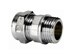 Compression Male Straight Coupling 15mm x 1/2in 611CP [Chrome Plated]