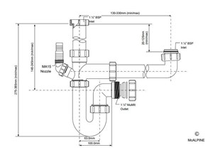 McAlpine Waste Kit For 1 1/2in Bowl