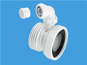 McAlpine Straight Rigid WC Connector with Vent Boss