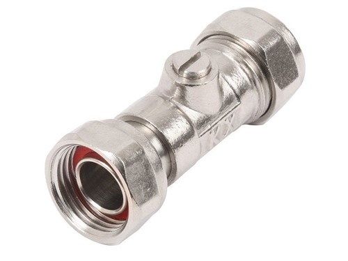 Straight Service Valve 15mm x 1/2in [Chrome Plated]