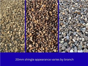 20mm shingle variation between branches